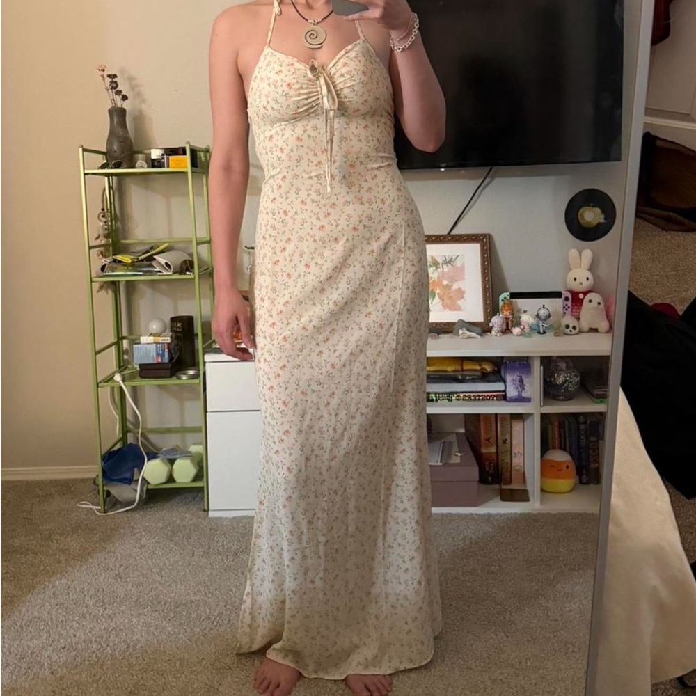 Princess Polly Cream Floral Maxi Dress